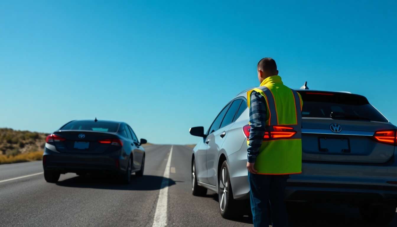 Allumer les feux de détresse et utiliser le gilet de sécurité