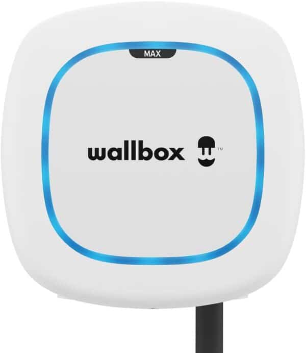 Wallbox Kit Pulsar Max (Chargeur de véhicule électrique, Compteur de Puissance et câble Dock) 7,4 KW, 5 m, T2 Blanc, Compatible avec Alexa et Google Home