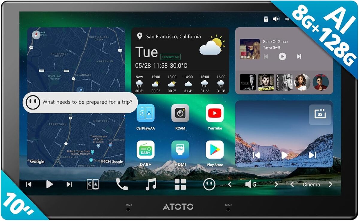 Test de l'autoradio Android ATOTOZONE X10DG211E 10" : carplay et fonctionnalités avancées