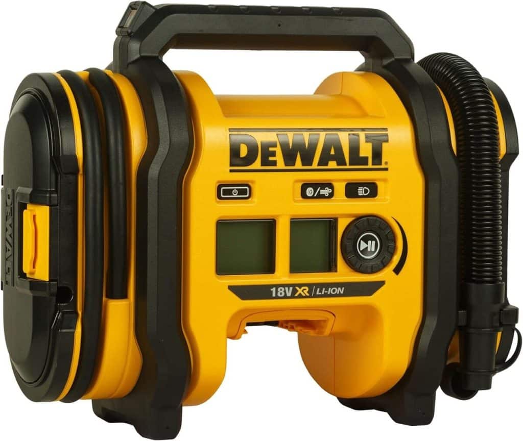 Test du gonfleur sans fil Dewalt XR 18V : puissance et polyvalence