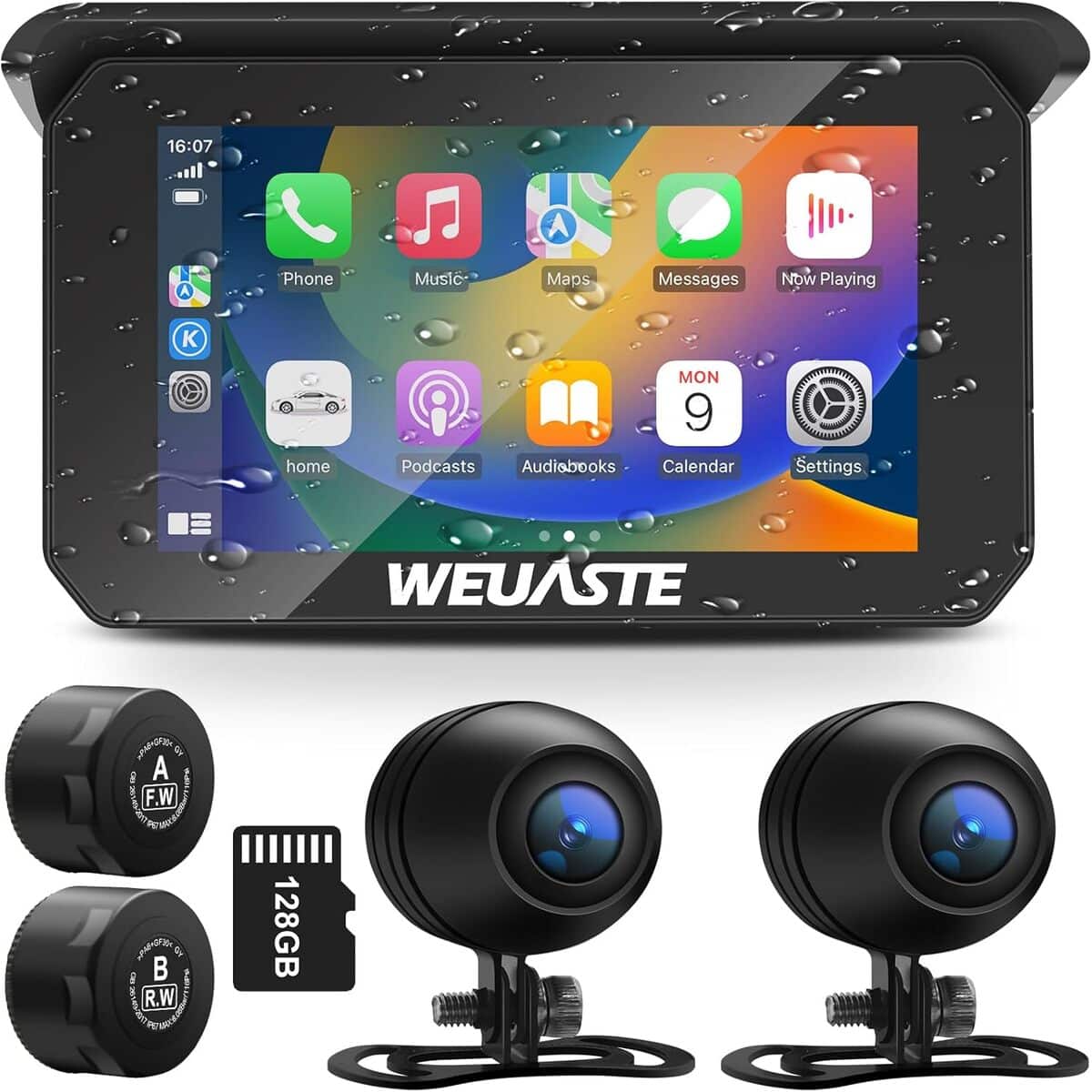 Test du Weuaste Apple Carplay pour moto : écran étanche et double caméra performante