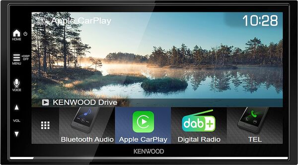 KENWOOD DMX7722DABS - Récepteur multimédia AV numérique 17,3 cm (6,8 pouces) avec CarPlay sans fil et Android Auto (4 x 50 W, DAB+/FM, BT, 3 sorties pré-sorties 2,5 V, USB, contrôle iPod/iPhone)