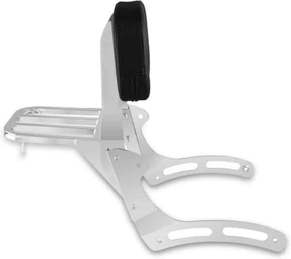 SWESGI Dossier passager de moto Sissy Bar avec porte-bagages pour Kawasaki Vulcan 900 VN900 Classic Custom 1996-2023 (chromé)