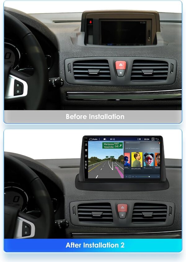 YUNTX Android 14 [4GB+64GB] 2 Din Autoradio pour Renault Megane 3 2008-2014-[Built in CarPlay/Android Auto/DSP/GPS Navi]-8 cœurs-9