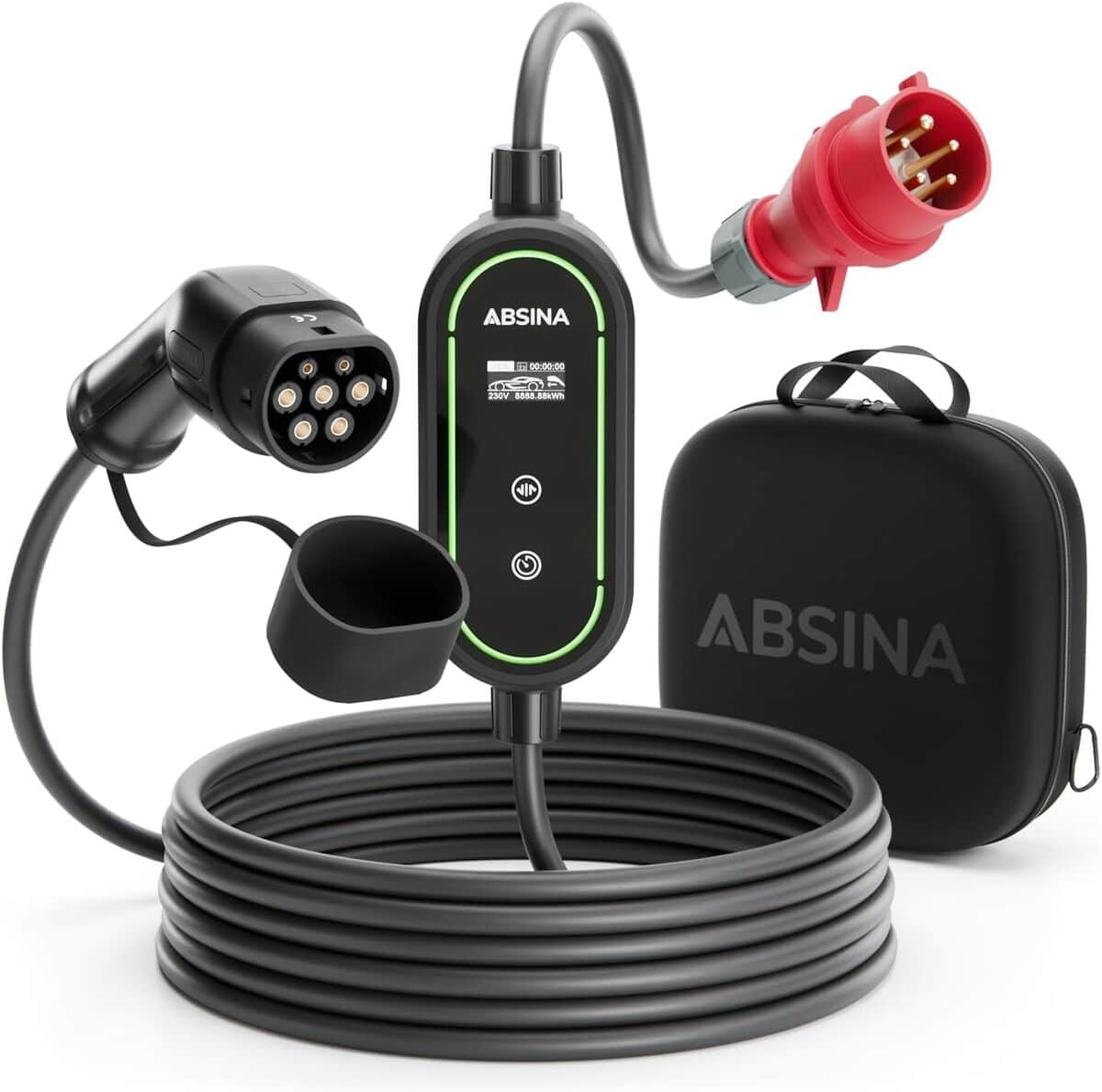 Test de la borne de recharge Absina : puissance ajustable et mobilité