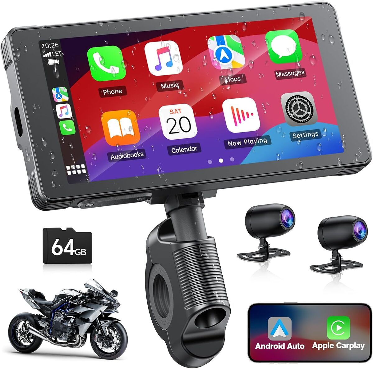 Test : écran Carplay moto sans fil, dashcam incluse