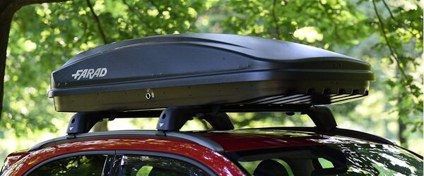 Farad Coffre de Toit Crub 430L Noir - Double Ouverture Latérale, Homologation TÜV-GS, Garantie 5 Ans, Serrure centralisée avec clés de sécurité, Résistant aux Rayons UV