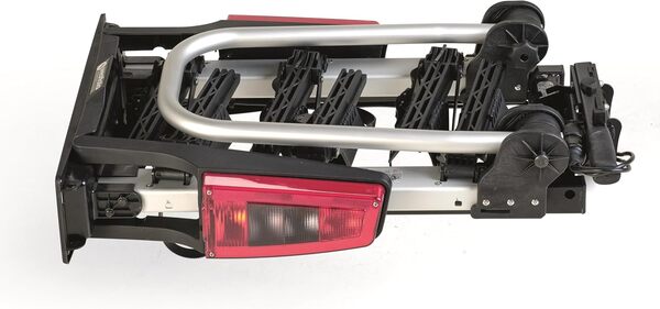 Westfalia Porte-vélos Bikelander pour Attelages | Porte-vélos sur Attelage pour 3 Vélos | Adapté aux Vélos Électriques| Repliable | Feux Hybrides à LED