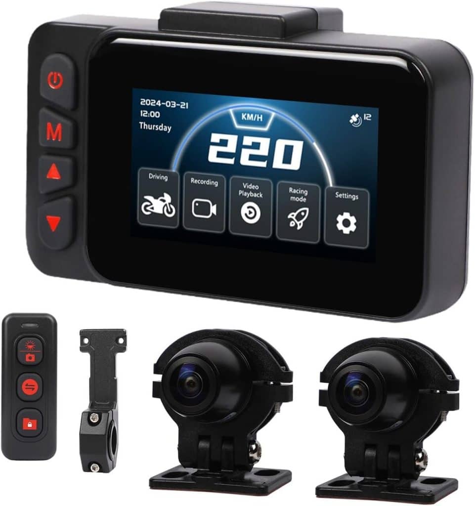 Test de la caméra de tableau de bord pour moto WiFi 1080P : polyvalence et performance