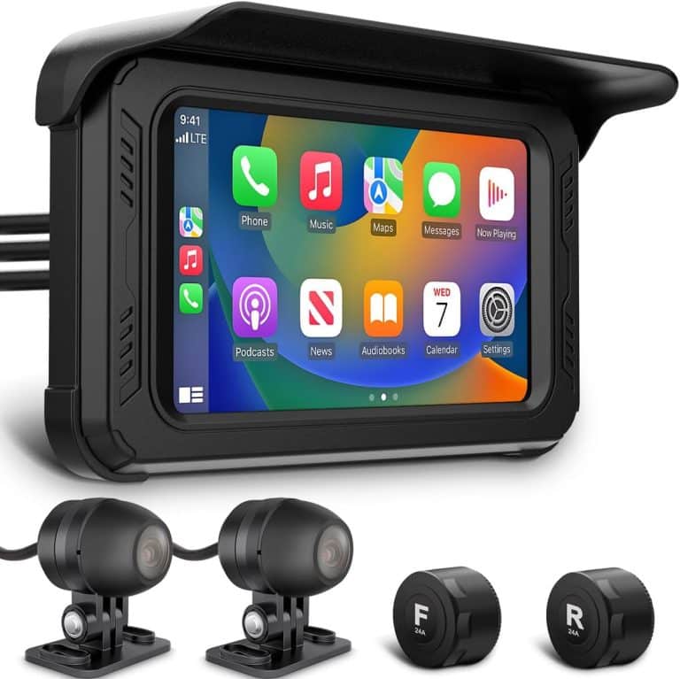 Écran Moto CarPlay Sans Fil 5 Pouces – Android Auto, étanche IP68, GPS | Support Universel, écran Tactile