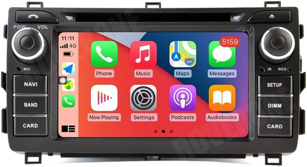 RoverOne Voiture Multimédia Système pour Toyota Auris 2013 2014 2015 avec CarPlay Android Auto GPS Navigation Radio Stéréo écran Tactile Bluetooth WiFi