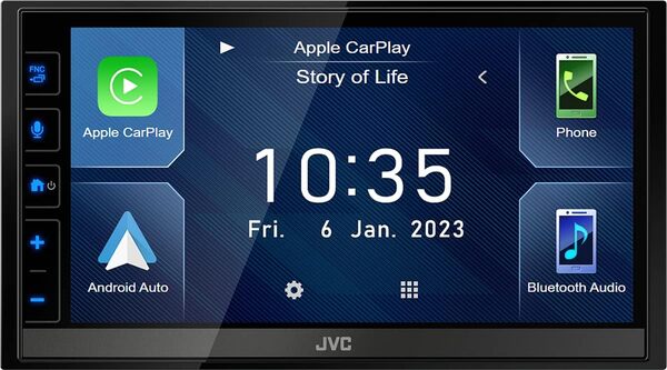JVC KW-M785DBW Autoradio multimédia avec CarPlay sans Fil et AndroidAuto sans Fil (4 x 50 W, Dab+/FM, Bluetooth, 3 x pré-Sorties 2,5 V, USB, contrôle iPod/iPhone)