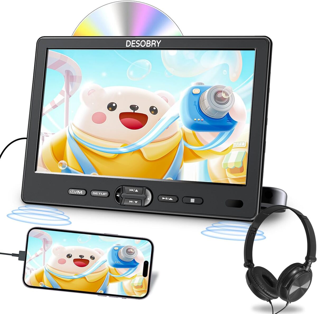 Test complet : lecteur DVD voiture Desobry 10, 5 pouces avec appuie-tête