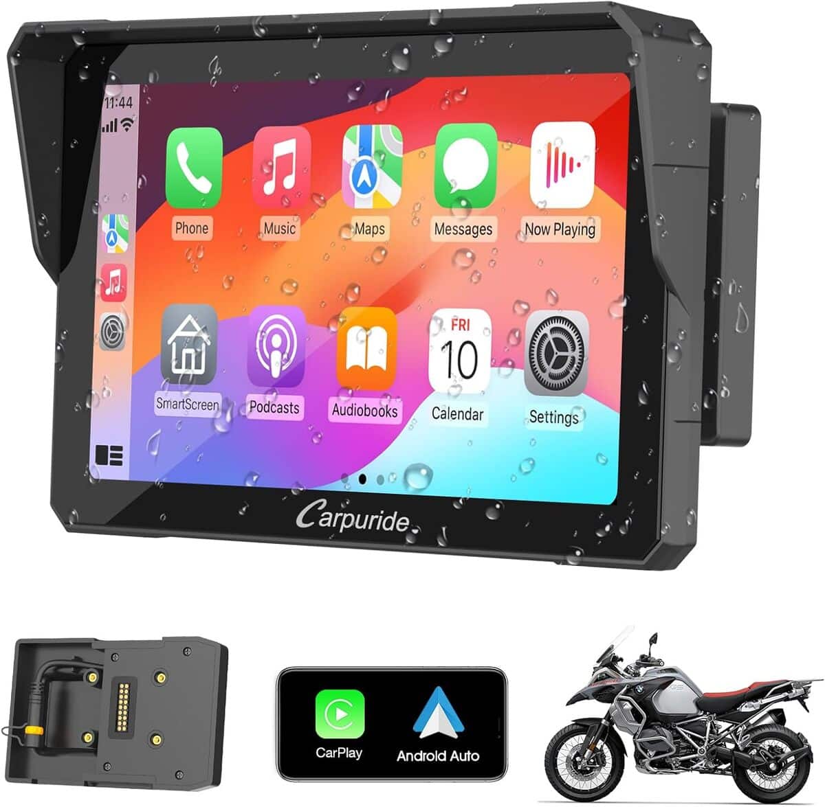Test de l'écran GPS Carpuride W702B pour moto BMW : carplay et android auto sans fil