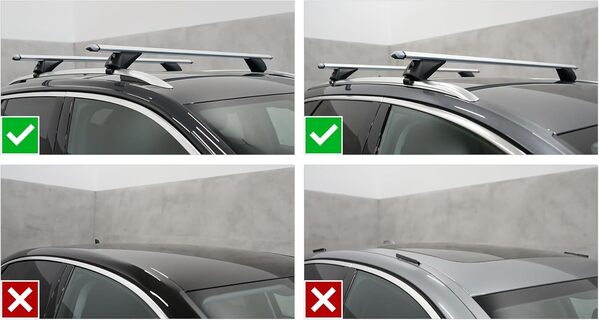 Barres de Toit Easy Line Advanced 135 cm Compatible avec Mitsubishi Outlander III SUV 2013-2021 avec Barres longitudinales fermées, verrouillable, 90 kg