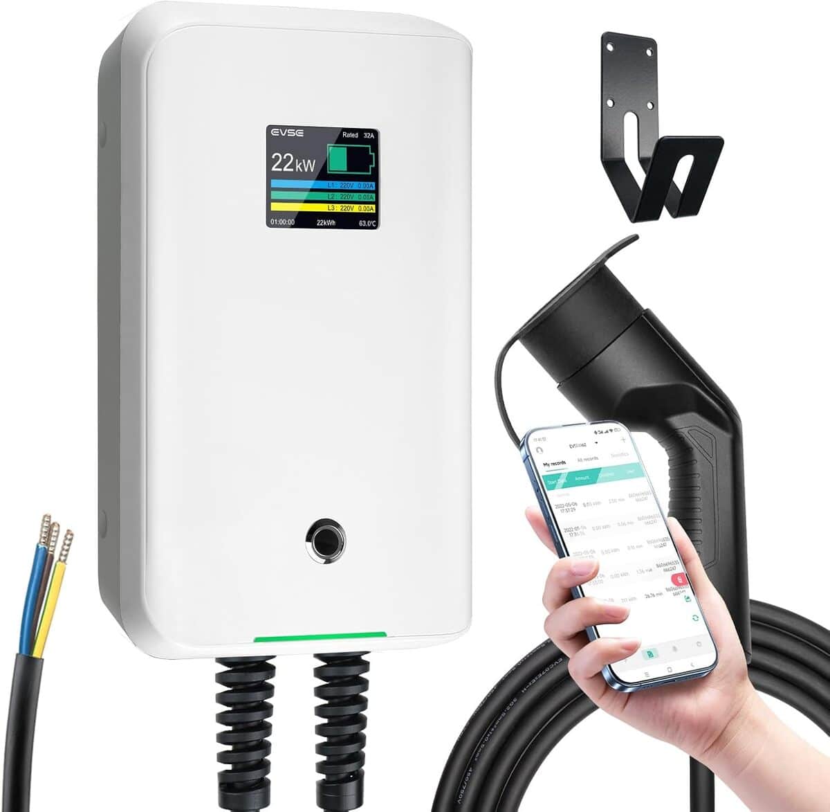 Test de la borne de recharge Morec 22KW triphasé 380V