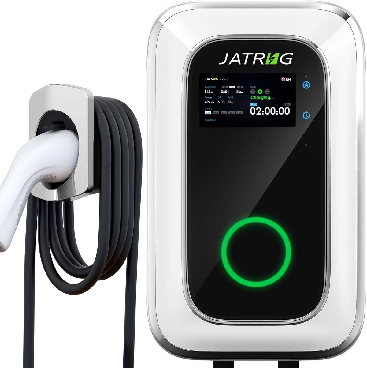Test de la borne JATRHG S1 : recharge rapide pour véhicules électriques 7kW