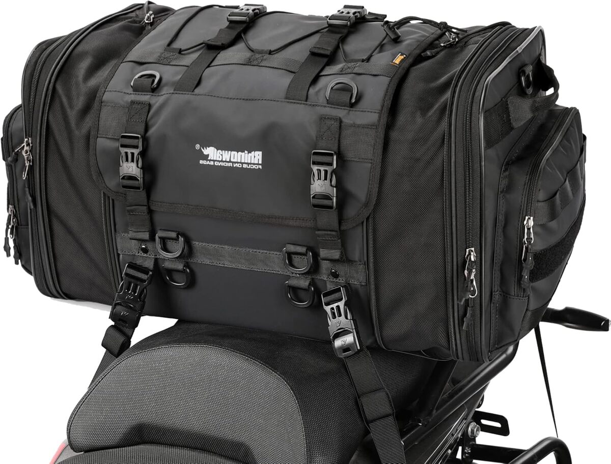 Test de la sacoche moto BAIGIO 40-60L : extensible et étanche