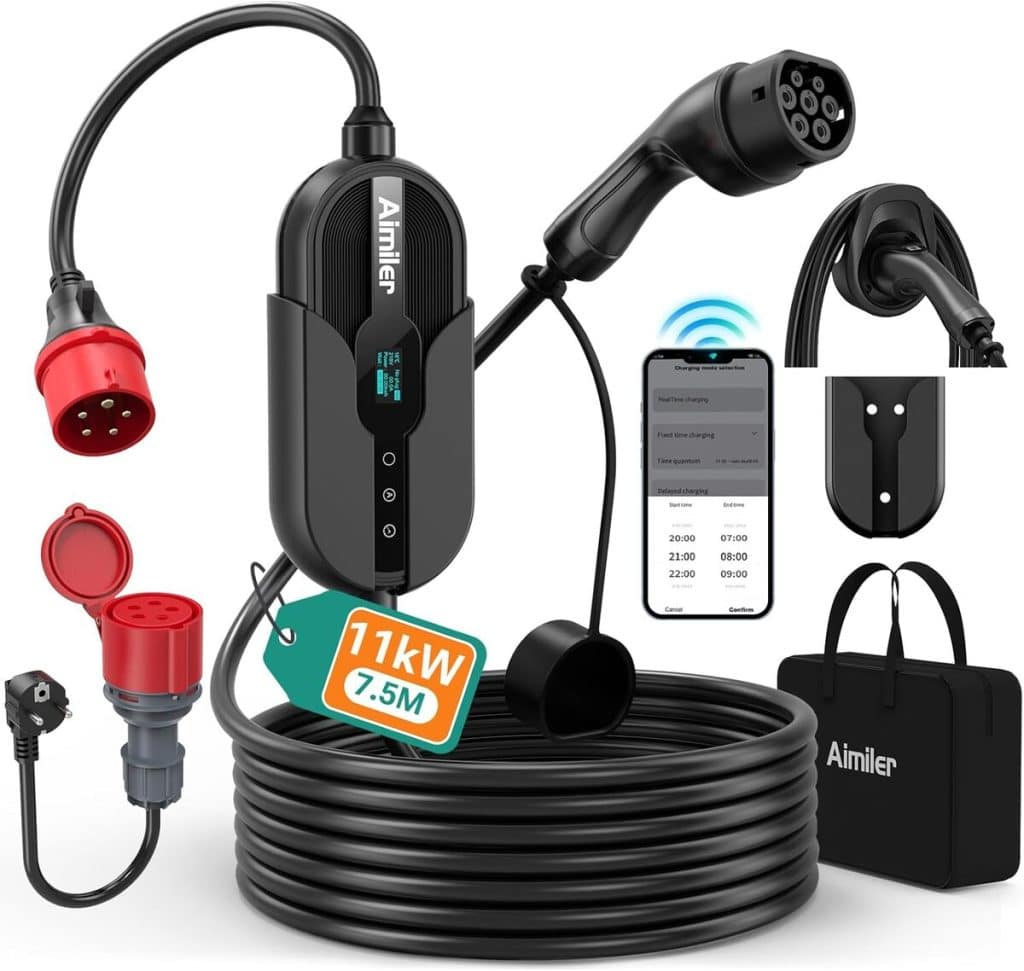 Test du AIMILER chargeur voiture électrique 11kW portable avec câble 7.5m