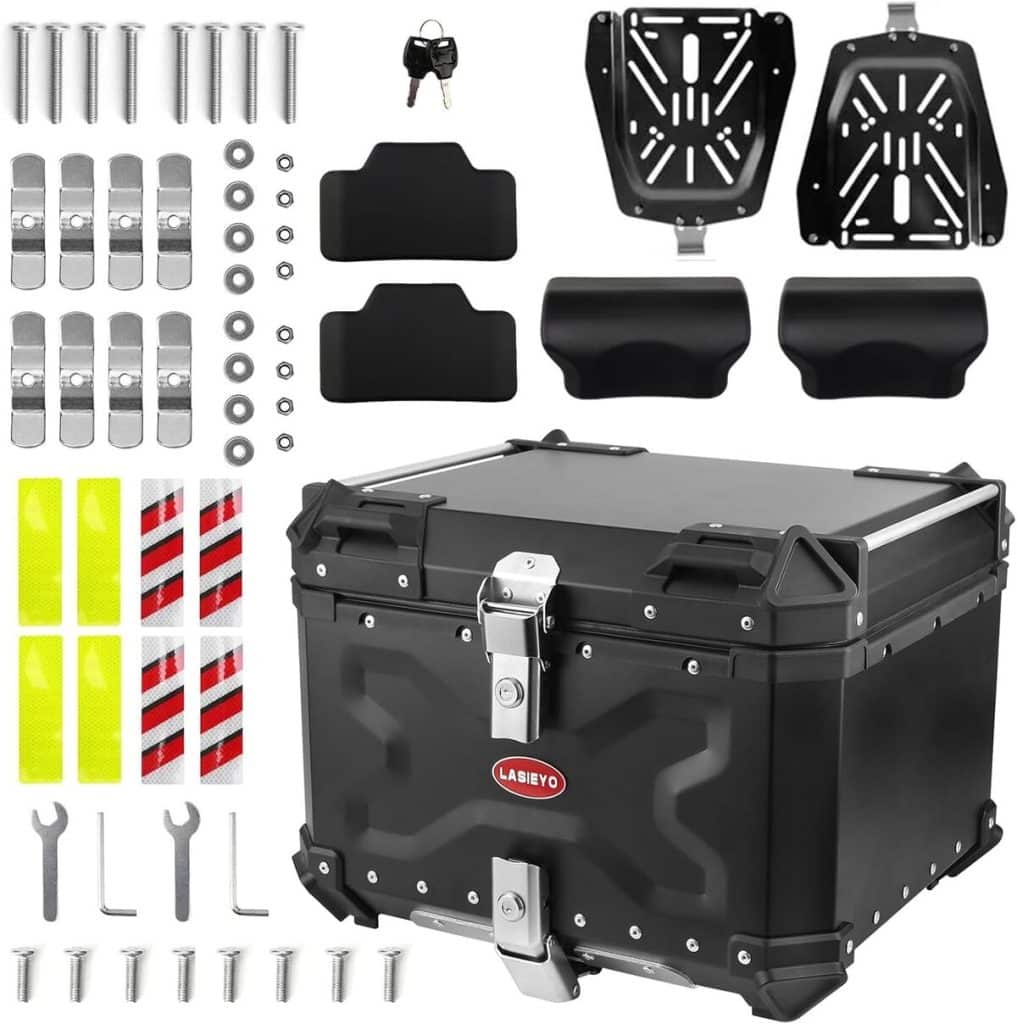 Test du top case moto 55L : alliage aluminium avec serrure et étanchéité