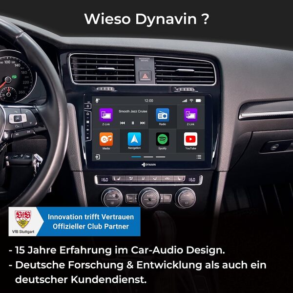 DYNAVIN Android Autoradio GPS pour VW Golf 7 Mk7: 10,1 Pouces OEM Radio avec Wireless CarPlay et Android Auto | Head-up Display | Dab+ Radio: D9-3B Premium Flex