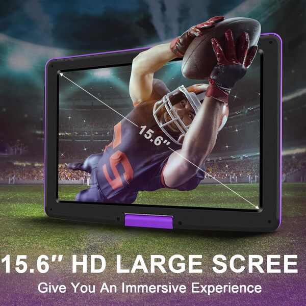 Lecteur DVD portable de 45,5 cm avec grand écran HD de 15,6