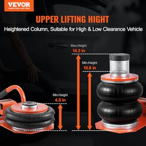Découvrez notre analyse du cric pneumatique VEVOR 3 tonnes : compact, puissant et idéal pour vos besoins de levage avec un rapport qualité-prix imbattable.