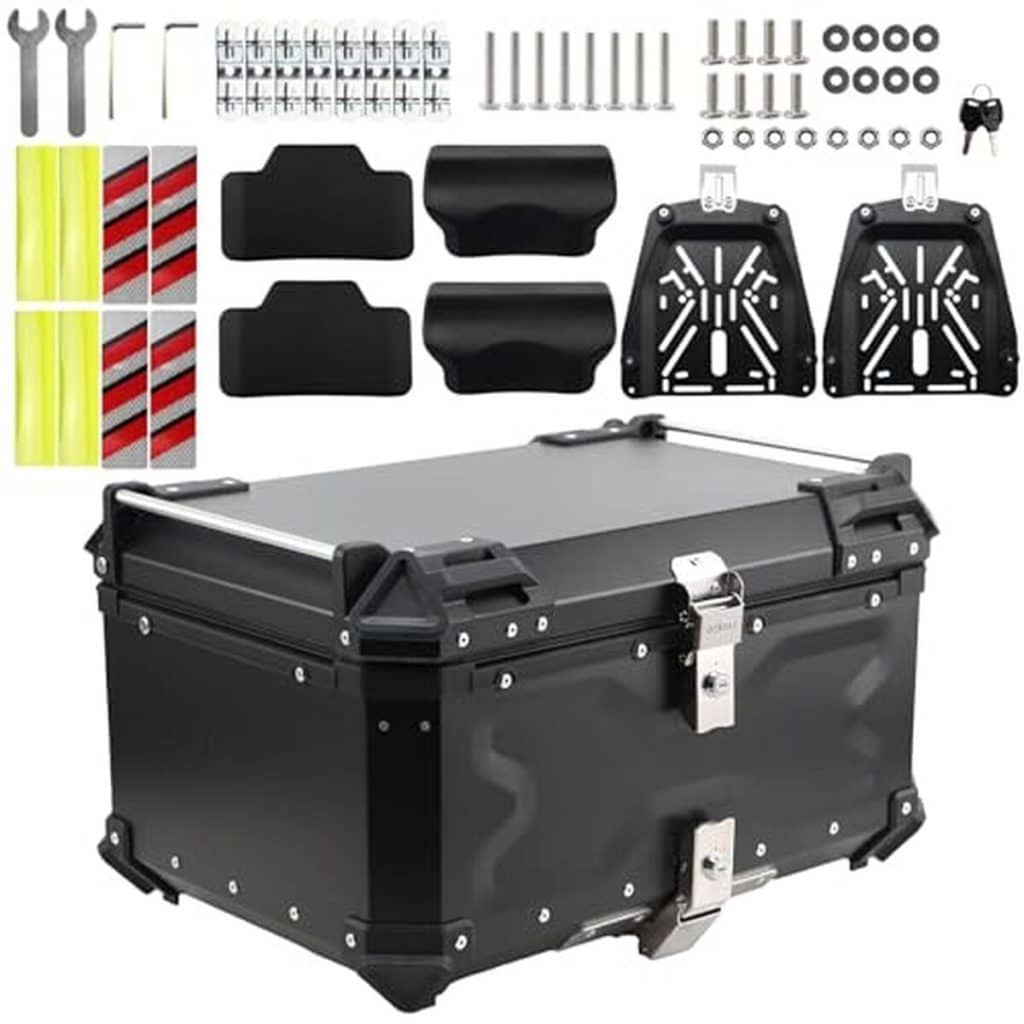 Test du top case moto 65 L en alliage aluminium antivol