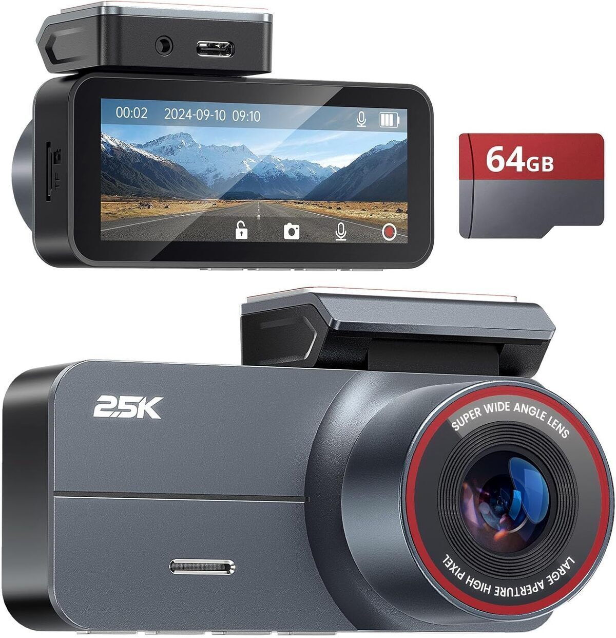 Test de la dashcam avant-arrière 2.5K QHD avec vision nocturne
