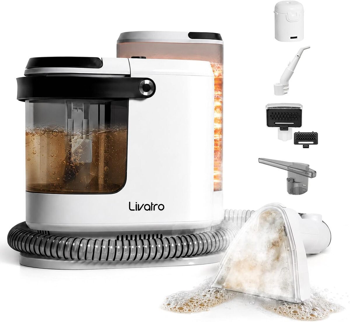 Test de la shampouineuse Livatro 1700W : nettoyeur canapé et tissus performant