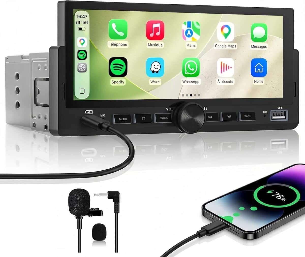 Test de l'autoradio CarPlay & Android Auto avec écran tactile 6, 86